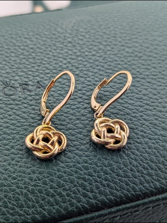Jewelry - ✨ 925 Gold Vermeil Celtic Love Knot Earrings  Leverback Dangles ✨